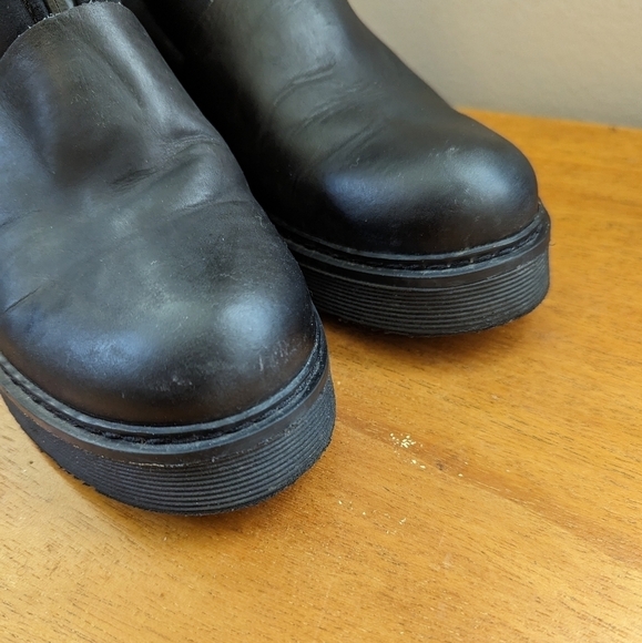 Reality Studio Dystopian Mixed Media Scuba Leather Chunky Sole Bootie - Picture 5 of 15